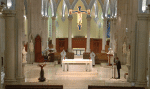Screenshot of Holy Thursday Mass live-streamed from the Cathedral of the Immaculate Conception