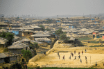 Rohingya refugees play football at a refugee camp in Cox's Bazaar, Bangladesh. Photo: CNS/Reuters