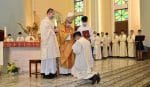 Deacon Anthony Pun Ming-chi is ordained a priest through the Imposition of Hands of Cardinal John Tong Hon. - Photo: Kung Kao Po