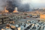 Smoke rises from the site of two massive explosions in Beirut, Lebanon on August 4. Photo: CNS /Reuters