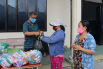 Food being distributed to people affected by the Covid-19 pandemic in Ho Chi Minh City in April. Photo: UCAN