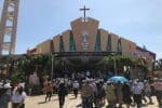 People arrive for the Mass marking the 350th anniversary of Bishop Pierre Lambert de la Motte’s arrival in Nha Trang at Cho Moi Church on September 6. Photo: UCAN