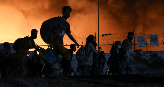 Call to resettle of asylum-seekers from fire ravaged Greek island