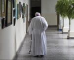 An elderly priest walks to his residence at Our Lady of Carmen Church in Panama City. File photo: CNS