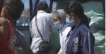 Salesian Sister Jessica Salvana works with volunteers to unload food for families of the children who, before the Covid-19 coronavirus pandemic lockdown, attended school in Phnom Penh, Cambodia. Photo: CNS screenshot/YouTube