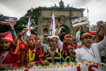A march in solidarity with indigenous in September 2017. Photo: UCANMark Saludes/UCAN