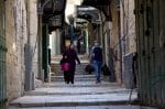 Closed shops along the Via Dolorosa during the Covid-19 lockdown in the Old City of Jerusalem on October 6. Photo: CNS