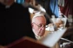 Pope Francis leads his weekly general audience on December 23 from the library of the Apostolic Palace at the Vatican. Photo: CNS/Vatican Media