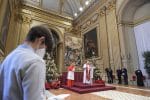 Pope Francis delivering his Christmas message and Urbi et Orbi blessing (to the city and the world) from the Hall of Blessings at the Vatican on 25 December 2020. Photos: CNS/Vatican Media