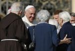 Pope Francis during a 2014 encounter with the elderly in St. Peter's Square. File photo: CNS
