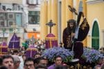 Catholics taking part in a street procession during the Lord Jesus festival in Macau. File photo: UCAN/Cultural Affairs Bureau of Macau