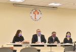 Sam So, second from left, and Father Joseph Liu, third from left, during the online annual general meeting of the Central Council of Catholic Laity.