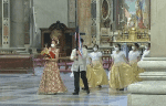 Young members of the Filipino community in Rome, dressed in traditional garb, perform a traditional dance during the opening procession of the Mass on March 14. The young woman in front is bearing a replica of the image of Sto. Niño, the Child Jesus, the oldest Christian artifact in the Philippines. Screenshot