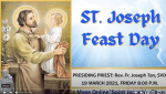 Feast of St. Joseph, from St Joseph’s Church, Central, 8.00pm, March 19