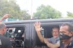 A screen capture of Daschbach waving from a police van before the start of his trial on February 22. Photo: UCAN/YouTube