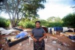 A squatter on land near Planalto Palace, in Brasília, Brazil, near her home which was destroyed by authorities during the Covid-19 coronavirus pandemic on March 23. Photo: CNS/Reuters