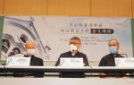 Bishop-elect Stephen Chow, centre, with Cardinal Tong, left, and Auxiliary Bishop Joseph Ha Chi-shing, right, during a press conference at the Catholic Diocese Centre on May 18.