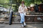 A Covid-19 patient breathes from an oxygen bottle outside the Lok Nayak Jai Prakash Narayan Hospital in New Delhi 1. Photo: CNS/Reuters