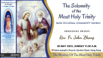Trinity Sunday Mass from St. Joseph's Church, Central, Hong Kong, May 30, 11.30am (UTC/GMT +8)