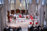 Left to right: Bishop-elect Chow, Auxiliary Bishop Ha, Cardinal Tong and Cardinal Zen celebrate Mass at the Cathedral of the Immaculate Conception on June 27. Photos: Rubie Chung