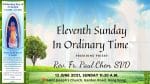 Eleventh sunday in Ordinary time. Mass from St. Joseph's Church, Central, Hong Kong, June 13. 11.30a...