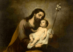 A painting of St. Joseph with the young Jesus from the exhibition at Our Lady of Perpetual Help, Tai O, Lantau.