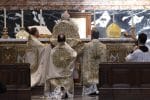 Walter Cardinal Brandmuller, centre, during a Tridentine-rite Mass at the Altar of the Chair in St. Peter's Basilica in May 2011. File photo: CNS/Paul Haring