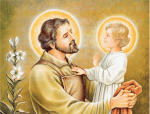 A painting of St. Joseph and the Infant Jesus from the exhibition at Our Lady of Perpetual Help, Tai O, Lantau.