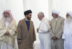 Pope Francis with Iraq’s religious leaders during an interreligious meeting on the plain of Ur near Nasiriyah, on March 6. Photo: CNS/Paul Haring
