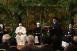 Ayatollah Seyyed Mostafa Mohaghegh Damad of Iran addresses the meeting, Faith and Science: Towards COP26, with Pope Francis and religious leaders in the Hall of Benedictions at the Vatican on October 4. Photo: CNS/Paul Haring