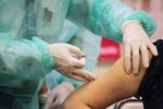 Receiving a Covid-19 vaccine in Phnom Penh, Cambodia, in February. Photo: CNS/Cindy Liu, Reuters