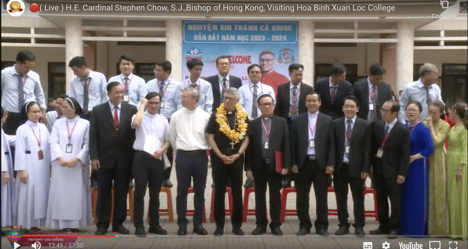 Cardinal Stephen visiting Hoa Binh Xuan Loc College, Vietnam