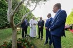 Under olive tree planted as sign of peace, prayers offered for Holy Land