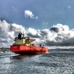 cargo ship on the sea