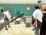 Outdoor Way of the Cross installation at school offers dramatic faith experience