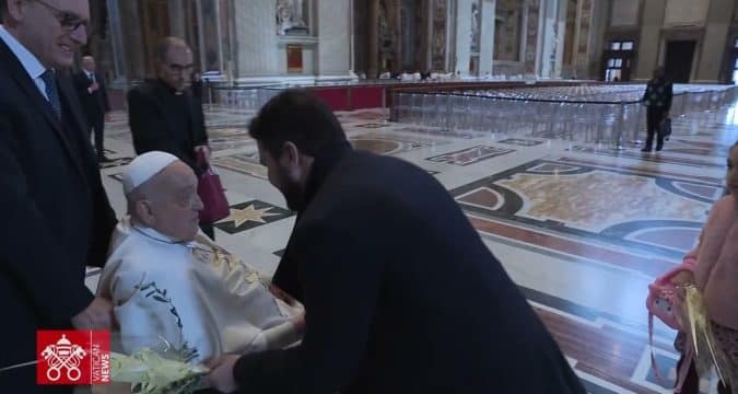 Pope Francis in St. Peter’s Basilica on Palm Sunday, 20 April 2025