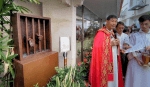 Blessing of sculpture evoking empathy for the incarcerated
