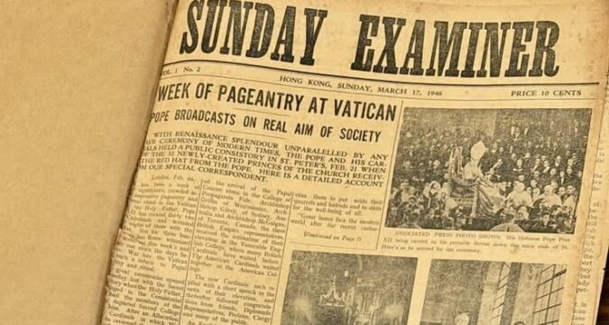 Exhibition marks Diocese of Hong Kong’s 80th anniversary; early Sunday Examiner among the exhibits