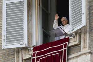 Pope Leo returns to Vatican window for Angelus days after lung surgery